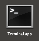 El programa Terminal.app en OS X